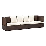 vidaXL Garten-Sofabett mit Kissen Gartensofa Gartenmöbel...