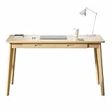 HSSTYLE Computertisch Büroschreibtisch mit Schublade Schminktisch für Schlafzimmer Schreibtisch Studiertisch,Log,100 * 55 * 72CM