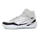 PUMA Herren Playmaker PRO MID Basketballschuh, White Black, 49 EU