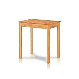 KHG Esstisch Eiche Massivholz 70x50 cm - Landhausstil, gerade Kante, für 2-4 Personen, Zeitloser Holztisch, kompakt, Höhe 75 cm - Küchentisch klein & robust