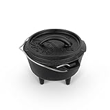 Petromax Feuertopf ft0.5 - Dutch Oven aus Gusseisen für Kochen und Backen - mit Deckel, Henkel und Standfüßen - geeignet für Soßen, Desserts und mehr - 0,56 l
