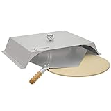 BBQ-Toro Edelstahl Pizzaaufsatz für Gas- und andere Grills | Pizzahaube mit Thermometer, Pizzsatein und Schaufel | 56 x 39 cm | Pizzacover, Outdoor Haube für Pizzen | Grillzubehör, Grillparty
