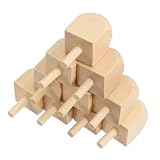 ibasenice 10 Stück hölzerner Kreisel Holz Dreidels Holzdreidel zum Bemalen große Dreidel für Chanukka Chanukka-Holzdreidel-Bastelset DIY leerer Dreidel Bulk-Dreidel Lotusbaum Beige