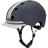 Melon Fahrradhelm E-Series »Highway« für Damen & Herren | sicherer Cityhelm mit Beleuchtung | Front- und Rücklicht | M-L (52-58 cm) | grau