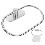 Veemoon Handtuchring Selbstklebende Handtuchhaken Schwimmbad Veranstalter Inhaber Serviette Stand Handtuchhalter Für Badezimmer Wand Runder Handtuchhalter Hängend Rostfreier Stahl Silver