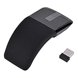 Vikye Bluetooth Arc Touch Maus, 2,4 GHz Faltbare Maus Arc Touch Maus Mäuse mit USB-Empfänger für PC, Laptop, Smart TV (Schwarz)