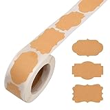 Jinlaili 300stk Kraft-Etiketten Aufkleber, Geschenk Etiketten, 5cm Etiketten Selbstklebend, Kraftpapier Aufkleber, Geschenkanhänger Aufkleber, für Backen Geschenktüten Flasche Dosen Marmelade DIY