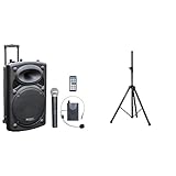 IBIZA PORT15VHF-BT Bundle - 800W Mobilbox + SS03 Boxenständer