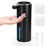 Gaethra Seifenspender Automatisch, 420ml Elektrischer Seifenspender mit Sensor, Seifenspenders Automatisch Wandmontage, USB Wiederaufladbar, IPX5 Wasserdicht, für Bad, BüRo, KüChe (Schwarz)