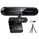 DEPSTECH Webcam 4K, Autofokus Webcam mit Sony Sensor, Laptop Webcam mit Stereo Dual Mikrofon, USB Plug & Play, Lichtkorrektur, Objektivdeckel, Stativ, PC Webcam für Skype/Zoom/Streaming/Online Lernen