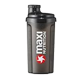MaxiNutrition Protein Shaker für Eiweiß Getränke, 500 ml, schwarz, mit Sieb, klumpenfrei shaken, Drehverschluss
