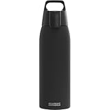 SIGG - Edelstahl Trinkflasche - Shield ONE Black - Für Kohlensäurehaltige Getränke Geeignet - Auslaufsicher - Federleicht - BPA-frei - Outdoor & Fitness - Schwarz - 1L