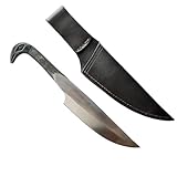 CRAFTOMATIK Mittelalter Vogelkopf Messer | Handgefertigtes Wikingermesser | Keltisches Messer für Garten- und Camping mit Leder tasche | LARP | HFK05