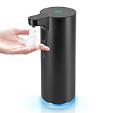 Seifenspender Automatischer Edelstahl Schaumseifenspender Elektrischer - LAOPAO Soap Dispenser Set IPX5 Wasserdicht USB-C Aufladung mit Sensor Infrarot Bewegungssensor für Küche & Bad (Schwarz)