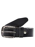 Herren Jack & Jones Ledergürtel JACPAUL Belt Echt Leder Jeans Hosen Gürtel, Farben:Schwarz, Größe Gürtel:95