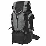 TANZEM Wanderrucksack XXL 75 L Schwarz und Grau, Sportrucksack, Rucksack, Tagesrucksack, Backpack, Motorradrucksack, Trekking Rucksack, Fahrradrucksack, Fluchtrucksack, Notfallrucksack