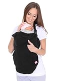 Mija - Tragecover, Universal Bezug für Baby Carrier/Tragetücher/Cape 4023 (Schwarz/mit Vögeln)
