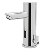 JJsdwin Infrarot Wasserhahn Bad, Berührungslose Waschtischarmatur mit Sensor, Automatisch Badarmatur für Häusern und Einkaufszentren, Gesamthöhe 18.1 cm