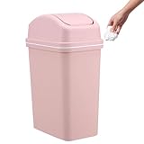 Mülleimer mit Deckel, Mülleimer mit Deckel, 10 Liter hoher Abfalleimer mit Schwingdeckel | Kosmetikeimer für Badezimmer, Küchenabfall, auslaufsicherer Abfalleimer