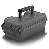 Prothens Munitionsbox Kunststoff einklappbarem tragegriff Stapelbar Aufbewahrung Munitionskiste,Abschließbar,Dunkelgrün-33.89 * 18.9 * 13.22cm