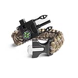 Ecomio Outdoor Survival Paracord Armband für Herren - Multifunktion mit Feuerstein, Kompass & Pfeife - Für Wandern, Camping & Notfälle