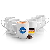 BigDean 12 Stück Kaffeebecher 300ml Kaffeetassen aus hochwertigem echtem Porzellan - spülmaschinengeeignet - Tassen zum Bemalen