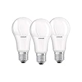 OSRAM LED Lamps Base Classic A, in Kolbenform mit E27-Sockel, Nicht Dimmbar, Ersetzt 100 Watt, Matt, Kaltweiß - 4000 Kelvin, 3er-Pack [Energy Class A+]