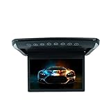 YQVEOT Fernseher Auto, 1080P 10,1/12,1-Zoll-Auto-Monitor Flip Down TFT LCD Auto-Dachmontage-Monitore mit MP5-Player USB TF Auto-Decken-Monitor(10.1 inch Black)