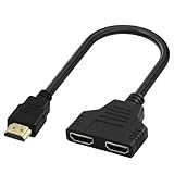 HDM Splitter Adapter Monitore 2 in 1 out Stecker Mâle vers Double 1080P HDM Dual-Ausgang Verteiler 30cm Doppelstecker Anschluss Kabel für Projektor HDTV LED Gaming Konsolen Projektoren Gleichzeitig