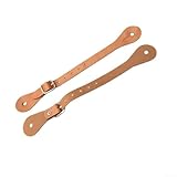 Yuanpgky Sporenriemen für Reitzubehör im Western-Stil, 1 Paar PU-Sporenriemen mit Edelstahlschnalle, verstellbare braune Schnürsenkel für Reitausrüstung