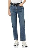 Amazon Essentials Damen Straight-Jeans Mit Hohem Bund - Auslaufmodell, Mittlere Waschung, 46