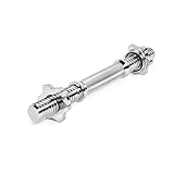 POWER-XTREME KH-G Kurzhantelstange 35cm I Dumbbell Handle I Kurzhantel mit Gewinde I 30mm Durchmesser I Kreuzrändelung I Hochglanzverchromt I Sternverschlüsse
