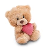 NICI Kuscheltier Bär mit Herz 18cm - Hellbraun - Stofftier aus weichem Plüsch, niedliches Plüschtier zum Kuscheln und Spielen, für Kinder & Erwachsene, tolle Geschenkidee | 61559