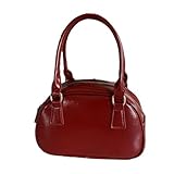 Umhängetasche im koreanischen Stil für Damen, Umhängetasche, PU-Leder, Kuriertasche, Bowlingtasche, modische Handtasche, Einkaufstasche, rot