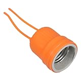 DIYEAH Wasserdichte Keramik Lampenfassung Lampenteile Hardware Wetterfeste Außenfassungen Porzellan Lampenfassung Reptilien Wärmelampe Lampenfassung Aus Metall Orangefarbene