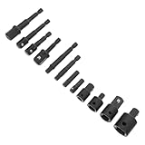 TOBBOMEY Bitverlängerungsstange aus Chrom vanadium stahl Stecknuss adapterset für Elektrowerkzeuge Langlebig Präzise Gefertigt Rutschfest Einfache Installation Geeignet für Bohrmaschinen