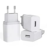 12W Ladegerät 3-Pack 2.4A/5V USB Stecker Netzteil Ladestecker Netzstecker Aadapter Kompatibel mit iPhone Samsung Xiaomi Huawei OnePlus Oppo LG, Stecker für Ladekabel