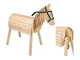 PlayTive Holzpferd Hoz-Pferd für Garten/Outdoor - Beine können in 2 höhen angebracht Werden, aufgebaut ca.: 106 x 52 x 101 cm