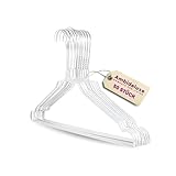 Ambideluxe | 50 Drahtbügel Weiß | Hosenbügel | Metall Kleiderbügel mit Zinkbeschichtung & PE-Ummantelung | Platzsparende & langlebige Drahtkleiderbügel | Für Schrank, Garderobe & Wäscherei