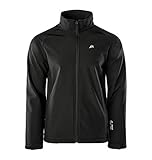 martes Mens Metin, 94% Polyester und 6% Elasthan, Wasserdicht, Softshelljacke Funktionsjacke Regenjacke Winddichte Atmungsaktiv Sport Wandern, Schwarz, L