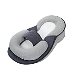 Tivezlor Babykeil für Schlafkissen, Memory Foam-Stützkissen für Säuglinge zur Reduzierung von Spucken, Reflux-Stillkissen aus atmungsaktivem Stoff