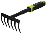 BLACK TOOLS® Garden Handrechen | Zum Säubern und Auflockern | Rutschfester Griff | Korrosionsgeschützt | Länge 30 cm | Garten, Kübel, Balkonkästen, Beete