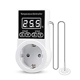 Thermostat Steckdosen Digital Temperaturregler: Heizungsthermostat mit NTC-Sonde für Heizung Heizgeräte, Digital Thermostat Steckdose für Gewächshaus, Aquarium Heizung Kühlen (1)