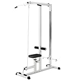 GORILLA SPORTS® Latzugstation - Verstellbar, inkl. Trizepsstange und Latzugstange, bis 280kg Belastbar, 30mm - Latzugturm, Kabelzugstation, Fitnessstation, Latzugmaschine, Latzug-Station, Kraftstation