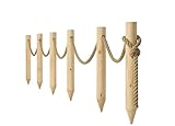 TIMBERMIK Holzzaun 6x Holzpfosten Ø8 x 120cm + 12m Juteseil...