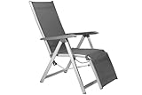 Kettler Basic Plus Advantage Relaxliege Aluminium - praktische Klappliege - Liegestuhl verstellbar & leicht zusammenklappbar - wetterfeste Gartenmöbel - silber/anthrazit