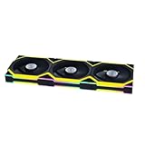 Lian Li Uni Fan SL - Kabellos 120 - Triple Pack - ARGB-Lüfter - Kabelloser 2,4-GHz-Treiber im Lieferumfang enthalten - Anpassbare Lichteffekte - Treiber für den Einsatz erforderlich - Schwarz