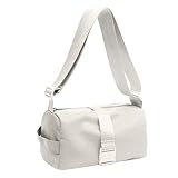 LOIJMK Umhängetasche aus Stoff, modische High-Sense-Fitnesstasche, horizontale, lässige, einfarbige Einzelschultertasche für Damen Wander Rucksäcke 60 Liter (White, One Size)
