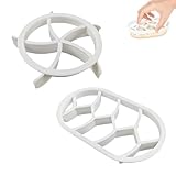 2 Stück Brötchenstempel Set 1 Satz Backen Mit Christina Semmelstempel Plätzchen Keksformen Brot Ausstecher Gebäckschneider aus Kunststoff für DIY-Backen(Weiß)