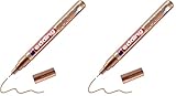 edding 780 Glanzlackmarker - kupfer - Packung mit 1 Lackmarker - extra-feine Rundspitze 0,8 mm - Lackstift für Glas, Stein, Holz, Kunststoff und Papier - wasserfest, stark deckend, sehr dünn